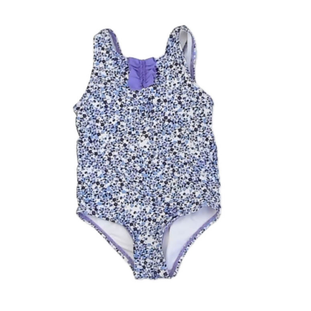 Joe Fresh Girls Purple Floral 1-piece Swimsuit size: 4T
